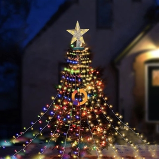 LED lyskæde til juletræs pynt - Varmt hvidt lys og multifarvet lys